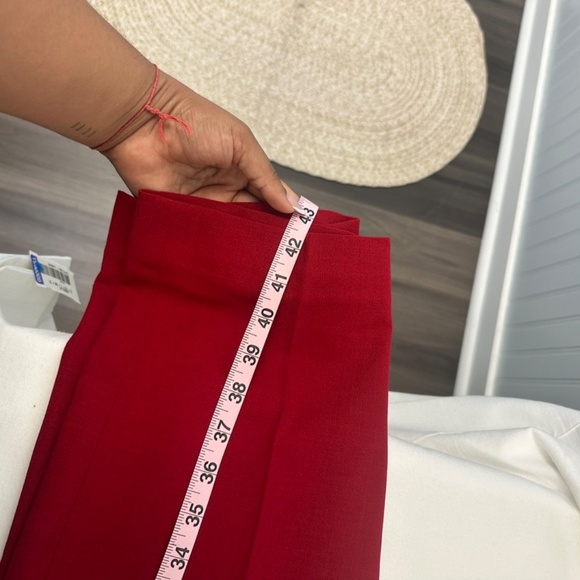 Jones New York Preppy 100% Pure New Wool Red Trouser Straight leg Pants size 12 - Picture 13 of 13